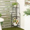 3-Shelf Corner Bakers Rack | Black Metal Plant Stand