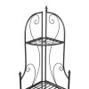 3-Shelf Corner Bakers Rack | Black Metal Plant Stand