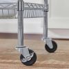 Kitchen Island Cart | Wood Top with Dual Storage Shelves
