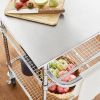 Compact Kitchen Cart | Sleek Stainless Steel Top