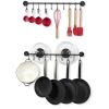 Set of 2 | Black Metal Pot Rack with 20 Hooks