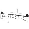Set of 2 | Black Metal Pot Rack with 20 Hooks