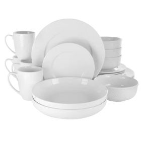 White Porcelain 18-Piece Dinnerware Set | Service for 4
