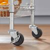 Kitchen Island Cart | Stainless Steel Top with Dual Storage Shelves