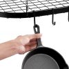 Black Carbon Steel Ceiling-Mounted Oval Pot Rack | 12 Hooks