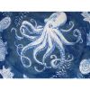 5-Piece Blue & White Beach-Themed Dinner Bowl Set