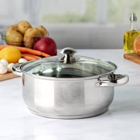 5-Quart Polished Stainless Steel Dutch Oven | Glass Lid