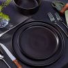 16-Piece Matte Black Stoneware Dinnerware Set