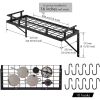 Matte Black Stainless Steel Wall-Mounted Pot Rack | 10 Hanging Hooks