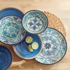 12-Piece Blue Floral Melamine Dinnerware Set