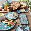 12-Piece Blue Floral Melamine Dinnerware Set