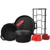 Cast Iron Cookware Set | Dutch Oven, Frying Pan, Skillet & Pizza Pan