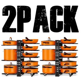 Kitchen Organization Set | Adjustable Pot Lid Brackets & Pot Racks