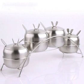 Stainless Steel Spice Jars | Condiment Bowls with Stand