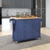 Mobile Kitchen Island | Solid Wood Top