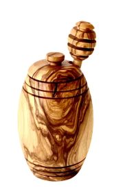 Handcrafted Olive Wood Honey Pot | w/Dripper