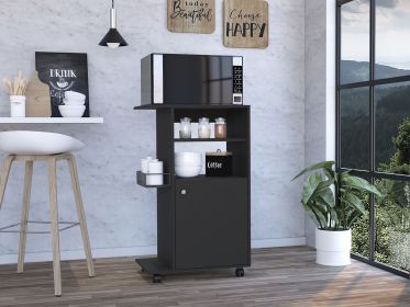 Sleek Black Wengue Kitchen Cart