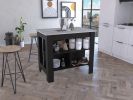 Cala Kitchen Island | Sleek Black Base