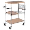 Bamboo & Chrome | Madera Utility Kitchen Cart