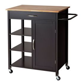 Kitchen Island Cart | Rubber Wood Top