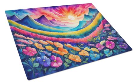 Glass Cutting Board | Petunias