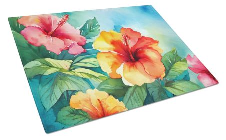 Glass Cutting Board | Hawaiian Hibiscus