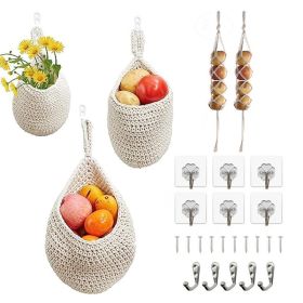 Hanging Basket Set | 5-Piece Wall Organizer with Hooks