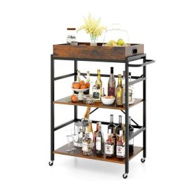 Industrial Bar Cart | Detachable Tray