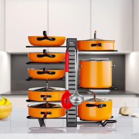 Pot Organizer Rack | Adjustable Cookware & Lid Storage