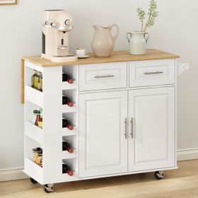 Versatile Kitchen Island Cart | 2-Door Cabinet