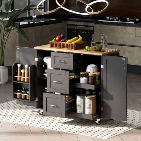 K&K Kitchen Island | Rubber Wood Top