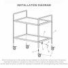 SOGA Stainless Steel Kitchen Trolley | 2-Tier