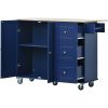 Mobile Kitchen Island | Solid Wood Top