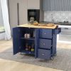 Mobile Kitchen Island | Solid Wood Top