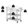 Winsome Wood | Drop Leaf Kitchen Cart