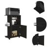 Sleek Black Wengue Kitchen Cart