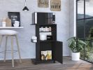 Sleek Black Wengue Kitchen Cart