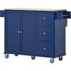 Mobile Kitchen Island | Solid Wood Top