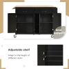 Black Kitchen Island Cart | Solid Wood Top