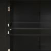 Black Kitchen Island Cart | Solid Wood Top