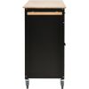 Black Kitchen Island Cart | Solid Wood Top