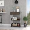 White & Dark Walnut Kitchen Cart