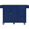 Mobile Kitchen Island | Solid Wood Top