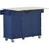 Mobile Kitchen Island | Solid Wood Top
