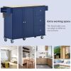 Mobile Kitchen Island | Solid Wood Top