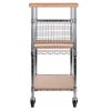 Bamboo & Chrome | Madera Utility Kitchen Cart