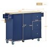 Mobile Kitchen Island | Solid Wood Top
