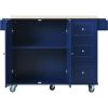 Mobile Kitchen Island | Solid Wood Top