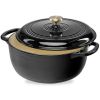 6-Quart Enamel Cast Iron Dutch Oven | Sleek Black Cookware