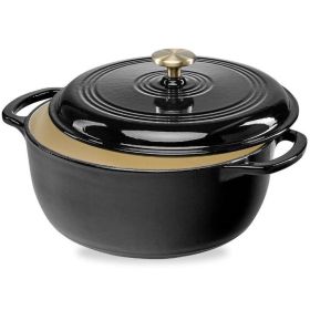 6-Quart Enamel Cast Iron Dutch Oven | Sleek Black Cookware